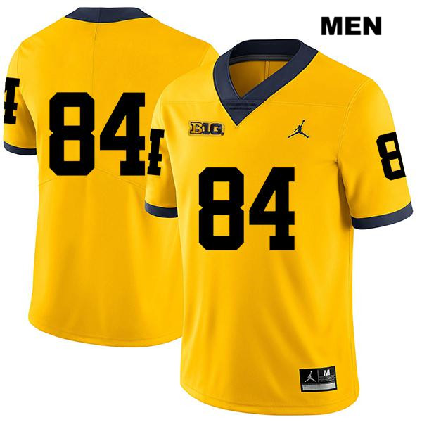 Men's NCAA Michigan Wolverines Sean McKeon #84 No Name Yellow Jordan Brand Authentic Stitched Legend Football College Jersey VS25Z01NJ